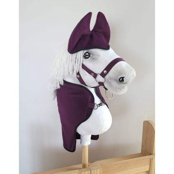 Set for Hobby Horse A3: Fleece blanket + earmuffs - plum