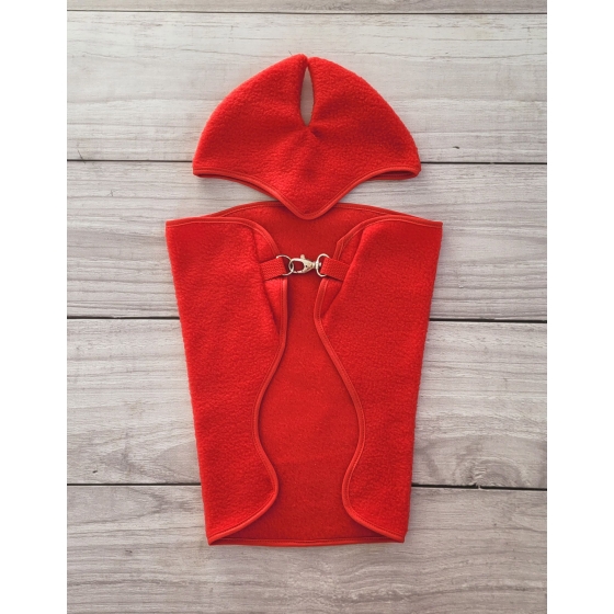Set for Hobby Horse A3: Fleece blanket + earmuffs - red