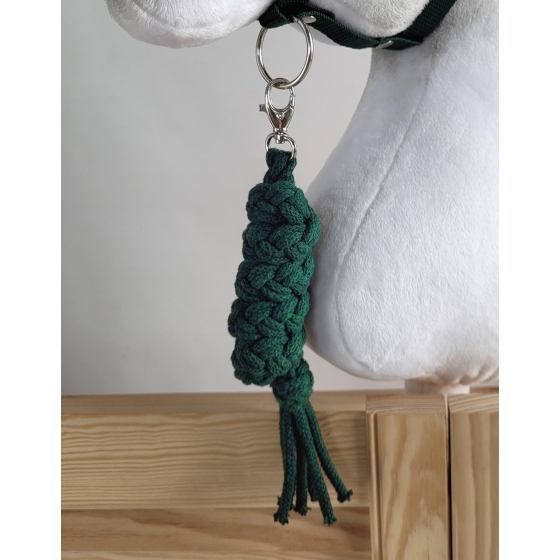 Set for Hobby Horse: the halter A3 + Tether made of cord - bottle green