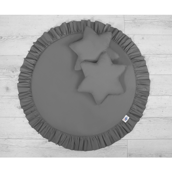Set: Hanging canopy + Floor play mat + pillows - anthracite