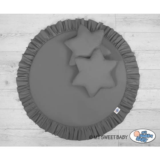 Set: Hanging canopy + Floor play mat + pillows - anthracite
