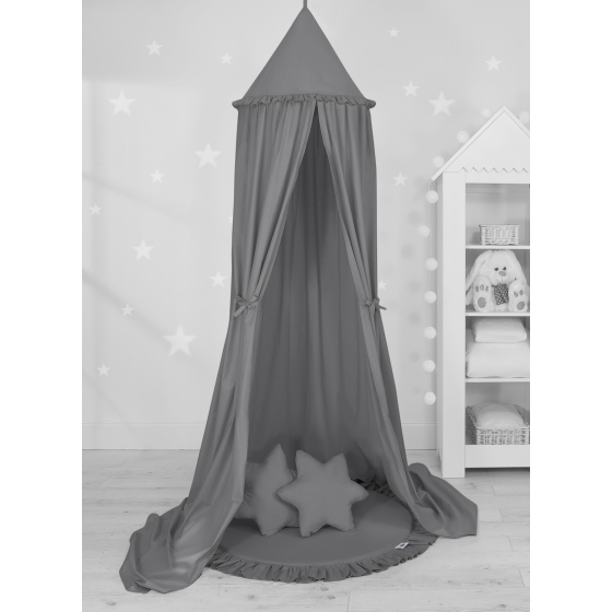 Set: Hanging canopy + Floor play mat + pillows - anthracite