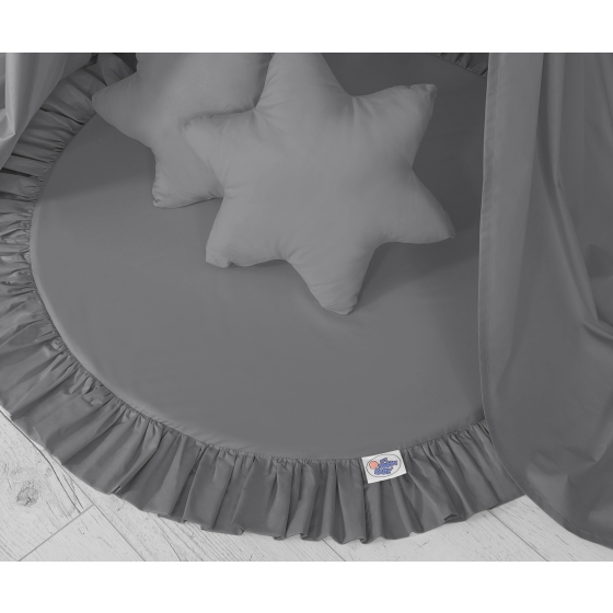 Set: Hanging canopy + Floor play mat + pillows - anthracite