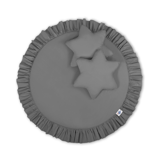 Set: Hanging canopy + Floor play mat + pillows - anthracite