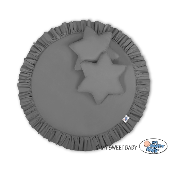 Set: Hanging canopy + Floor play mat + pillows - anthracite
