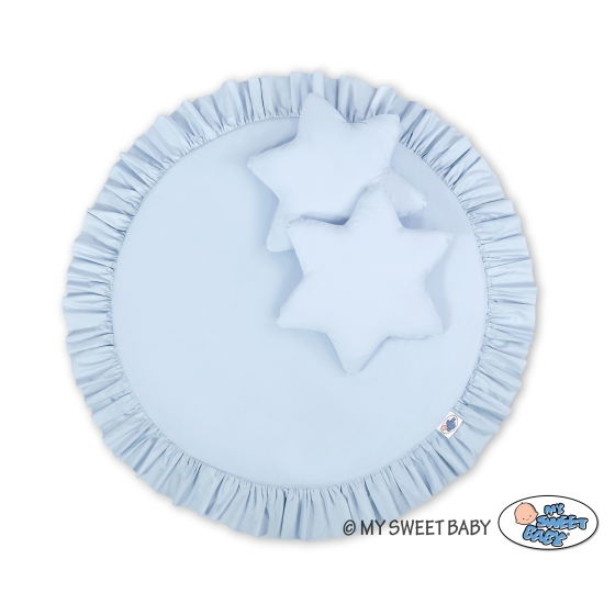 Set: Hanging canopy + Floor play mat + pillows - blue