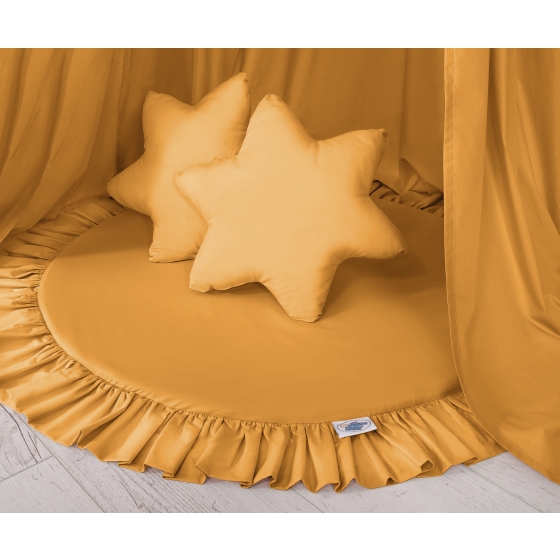 Set: Hanging canopy + Floor play mat + pillows - honey yellow