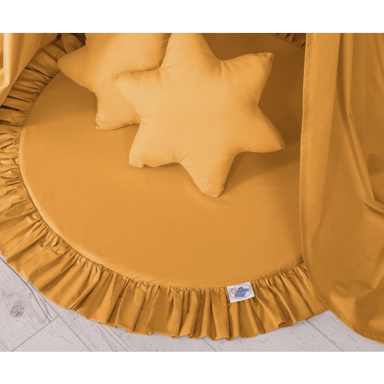 Set: Hanging canopy + Floor play mat + pillows - honey yellow