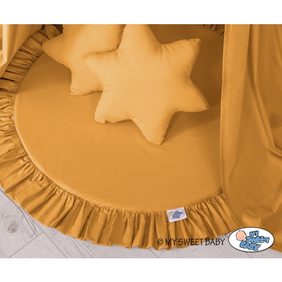 Set: Hanging canopy + Floor play mat + pillows - honey yellow