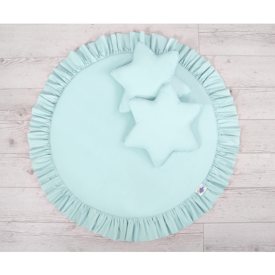 Set: Hanging canopy + Floor play mat + pillows - mint