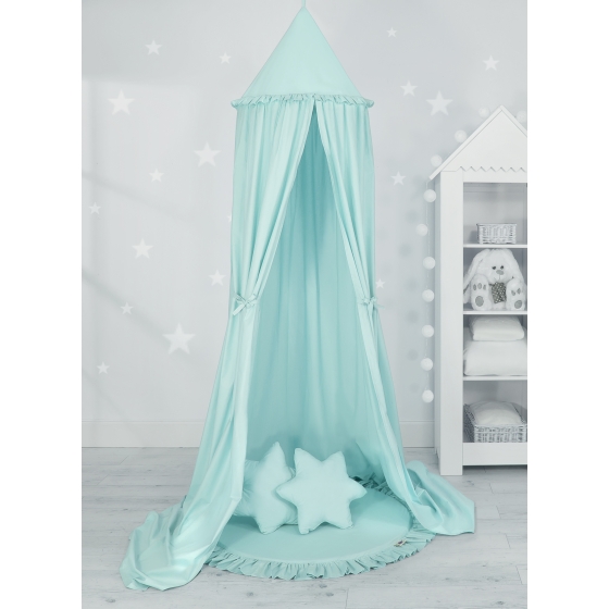 Set: Hanging canopy + Floor play mat + pillows - mint