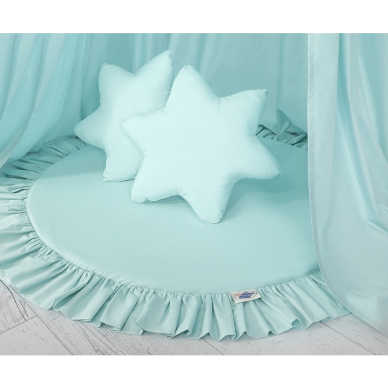 Set: Hanging canopy + Floor play mat + pillows - mint