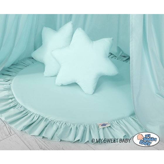Set: Hanging canopy + Floor play mat + pillows - mint