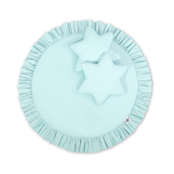 Set: Hanging canopy + Floor play mat + pillows - mint
