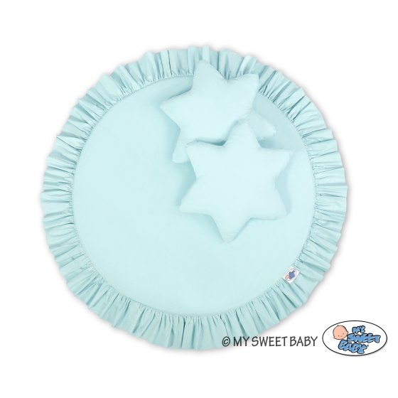 Set: Hanging canopy + Floor play mat + pillows - mint