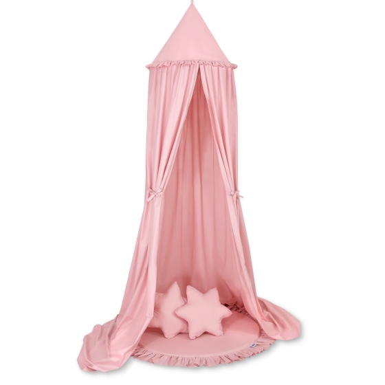 Set: Hanging canopy + Floor play mat + pillows - pastel pink