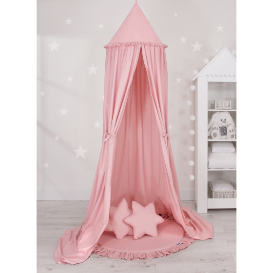 Set: Hanging canopy + Floor play mat + pillows - pastel pink