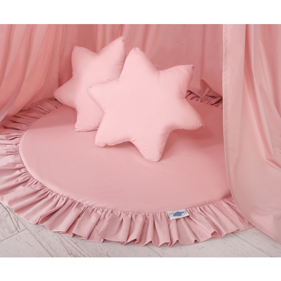 Set: Hanging canopy + Floor play mat + pillows - pastel pink