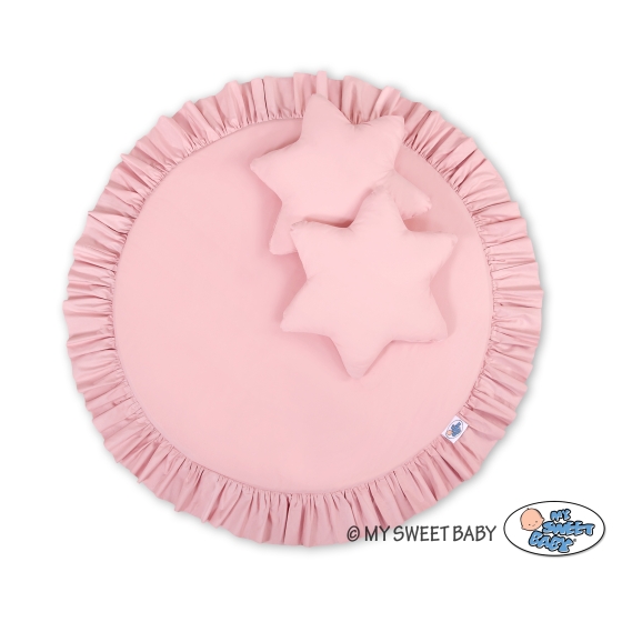 Set: Hanging canopy + Floor play mat + pillows - pastel pink