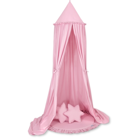 Set: Hanging canopy + Floor play mat + pillows - pink