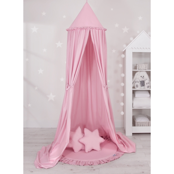 Set: Hanging canopy + Floor play mat + pillows - pink