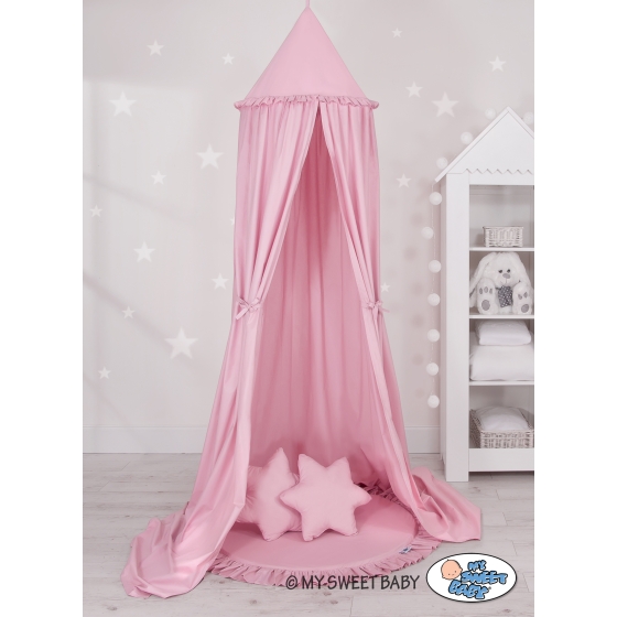 Set: Hanging canopy + Floor play mat + pillows - pink