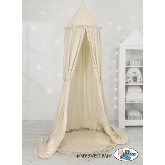 Set: Hanging canopy + Floor play mat- beige