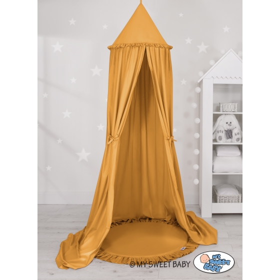Set: Hanging canopy + Floor play mat- honey yellow