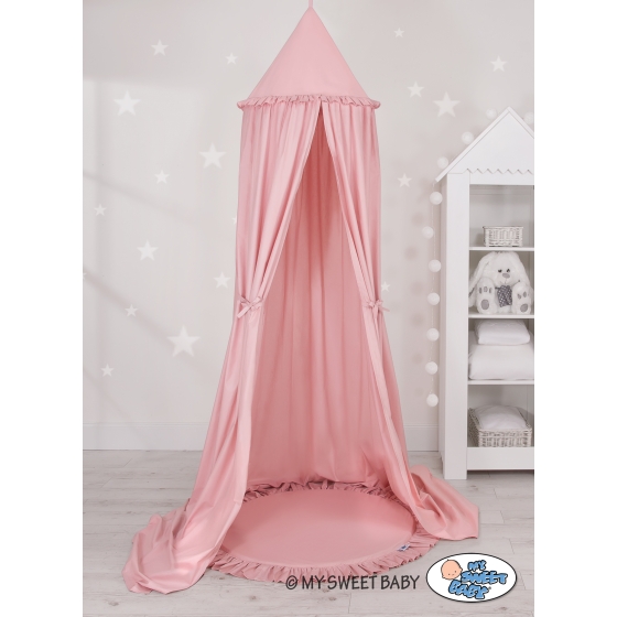 Set: Hanging canopy + Floor play mat- pastel pink