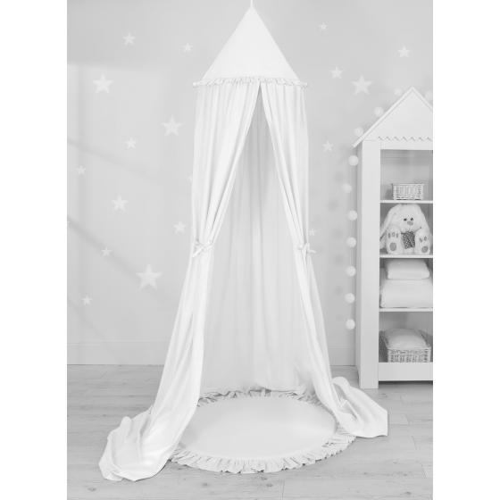 Set: Hanging canopy + Floor play mat- white