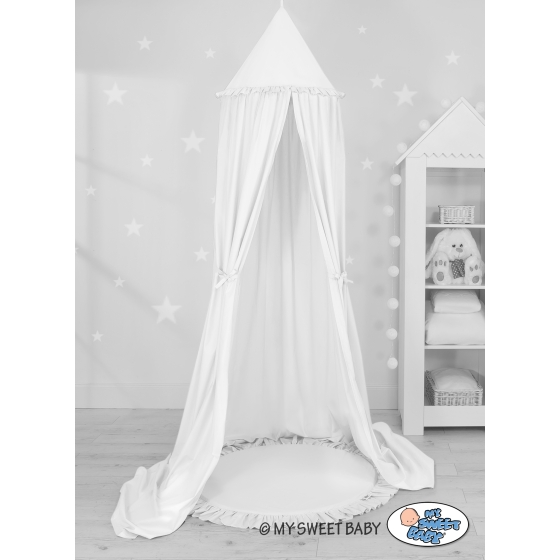 Set: Hanging canopy + Floor play mat- white