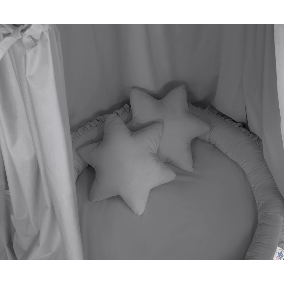 Set: Hanging canopy + Nest with flounce + pillows - anthracite