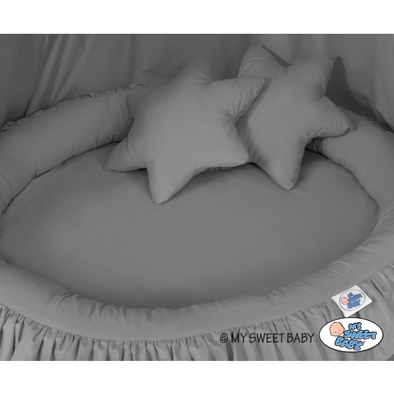 Set: Hanging canopy + Nest with flounce + pillows - anthracite