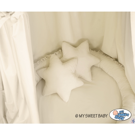 Set: Hanging canopy + Nest with flounce + pillows - beige