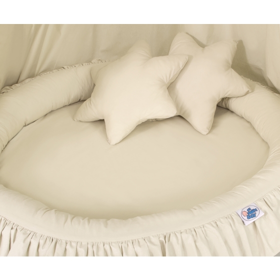 Set: Hanging canopy + Nest with flounce + pillows - beige