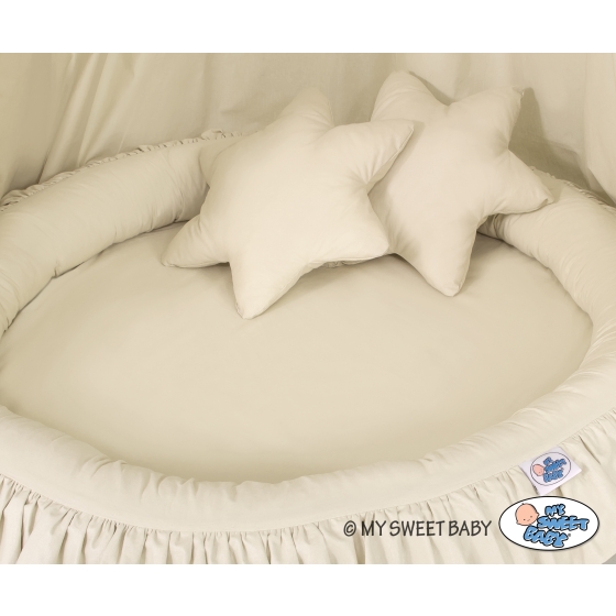 Set: Hanging canopy + Nest with flounce + pillows - beige