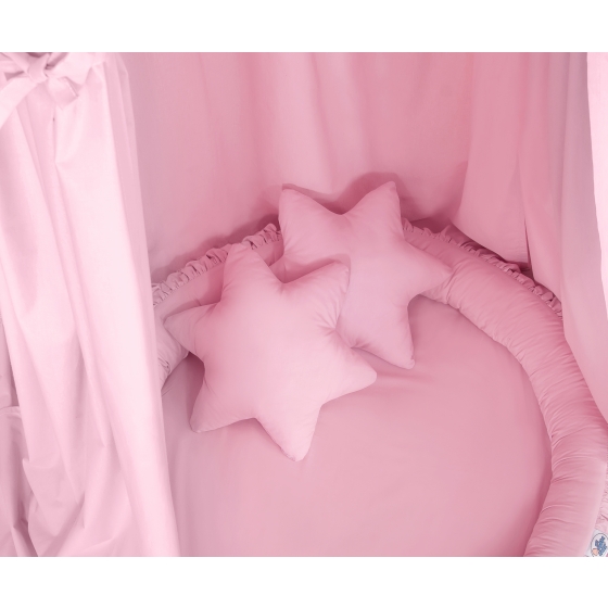 Set: Hanging canopy + Nest with flounce + pillows - pink