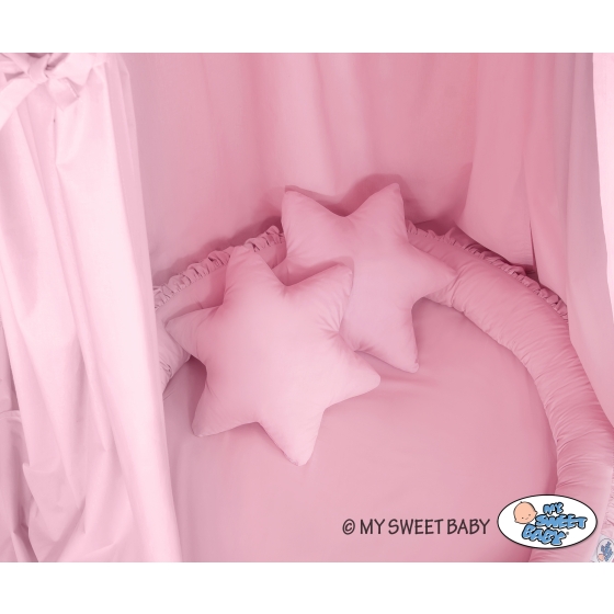 Set: Hanging canopy + Nest with flounce + pillows - pink