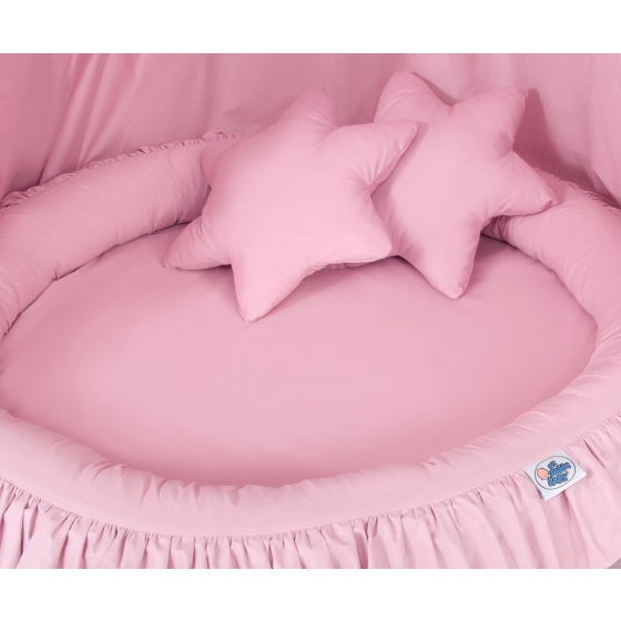 Set: Hanging canopy + Nest with flounce + pillows - pink