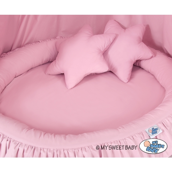 Set: Hanging canopy + Nest with flounce + pillows - pink
