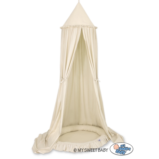 Set: Hanging canopy + Nest with flounce- beige