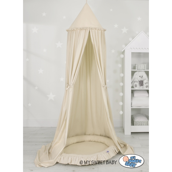 Set: Hanging canopy + Nest with flounce- beige