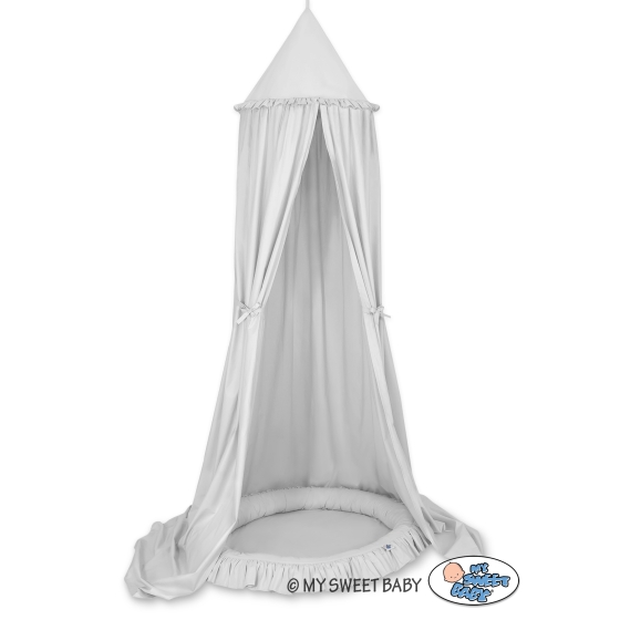 Set: Hanging canopy + Nest with flounce- gray
