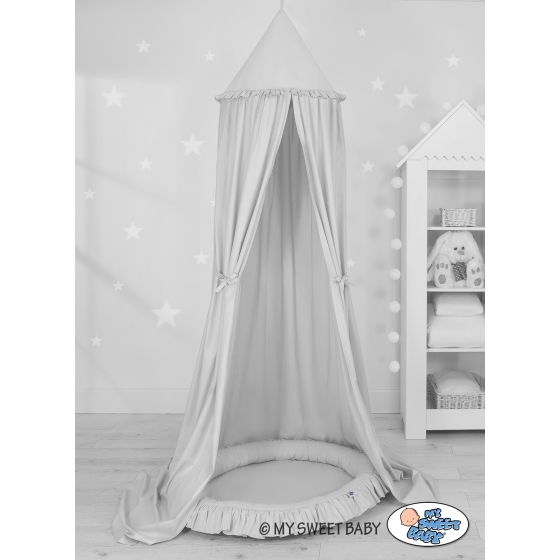 Set: Hanging canopy + Nest with flounce- gray