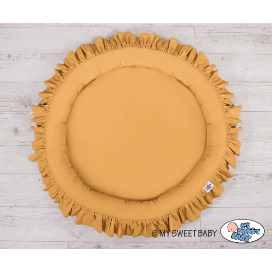 Set: Hanging canopy + Nest with flounce- honey yellow