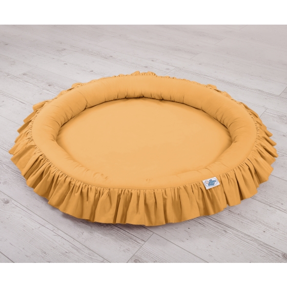 Set: Hanging canopy + Nest with flounce- honey yellow