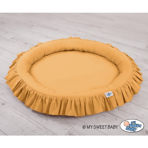 Set: Hanging canopy + Nest with flounce- honey yellow