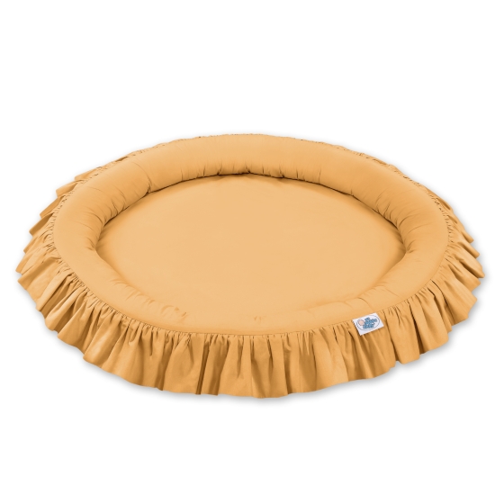 Set: Hanging canopy + Nest with flounce- honey yellow