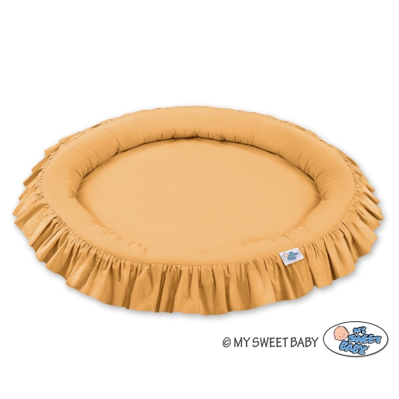 Set: Hanging canopy + Nest with flounce- honey yellow