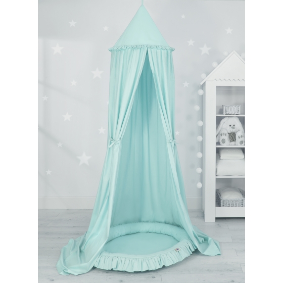 Set: Hanging canopy + Nest with flounce- mint